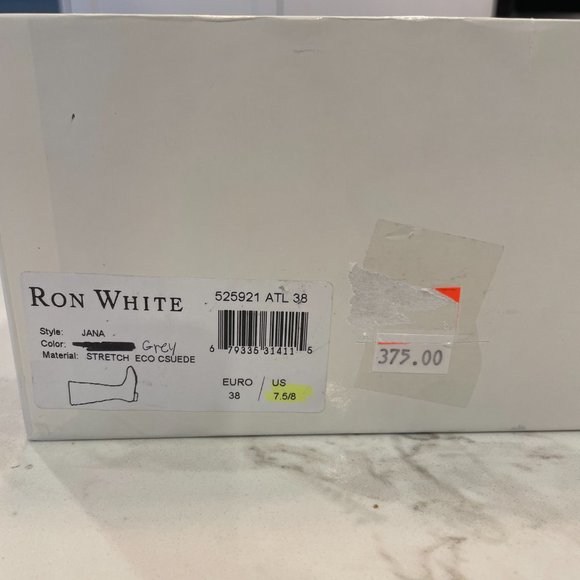 Ron White Grey Stretch Eco Suede Boot Size Euro 38/US 7.5/8 NEW - Picture 10 of 10